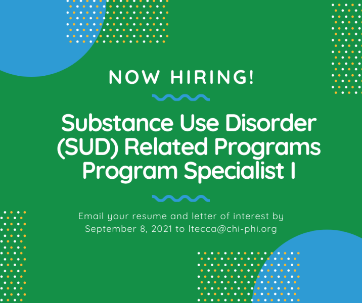 Substance Use Disorder (SUD) Programs Program Specialist I