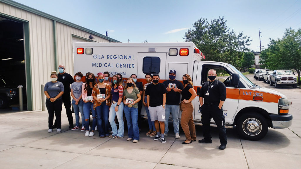 Community Health workers students visited Gila Regional Medical Center’s Emergency Medical Services to donate COVID Care Packs.